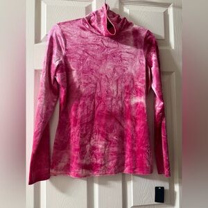 RACHEL Rachel Roy Hot Pink Velvet Mock Neck Top
